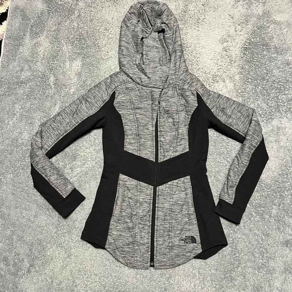 The North Face Jacket Womens XS Pseudio Grey Black Hooded Coat